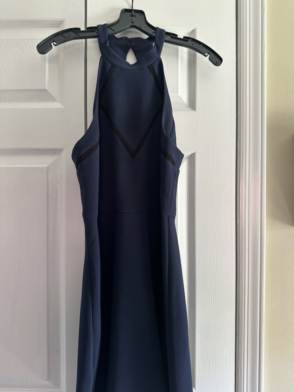 BCBGeneration halter Navy Cutout A-Line Dress. Size 10 - runs small!